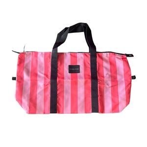 Victoria Secret Signature Stripes‎ Duffle Weekender Gym Bag